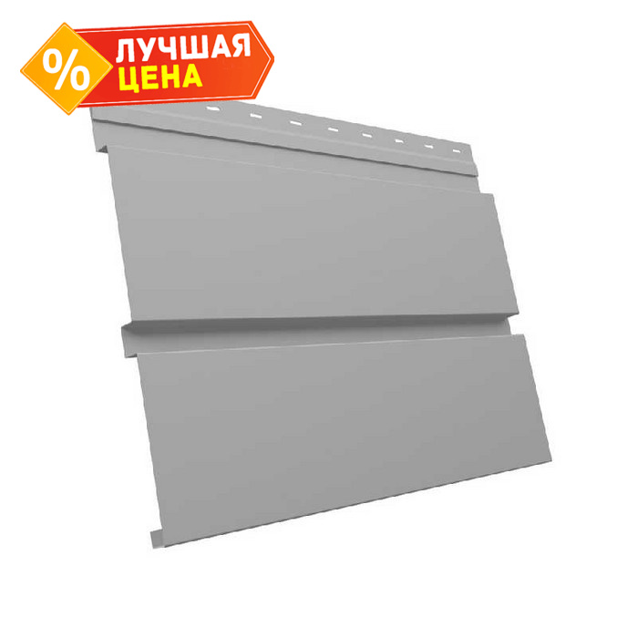 Металлический софит Квадро брус без перфорации 0,5 Satin RAL9006 бело-алюминиевый