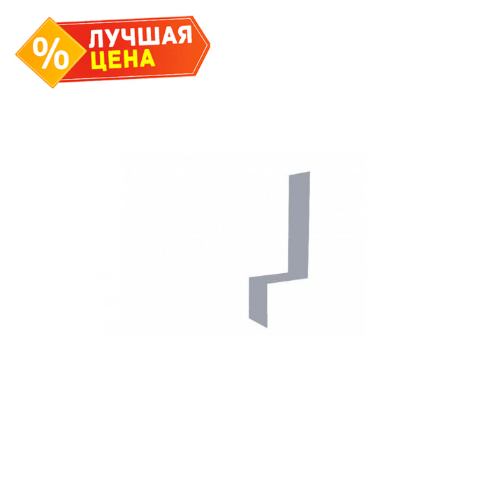 Планка примыкание боковое фальц 0,45 Drap RAL 9003 Сигнальный белый