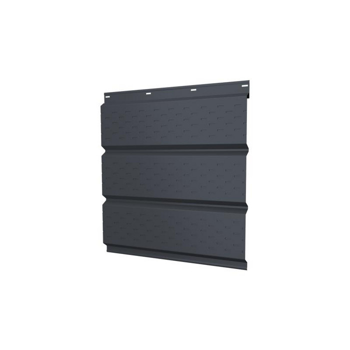Софит металлический полная перфорация 0,5 Satin Мatt RAL7024 мокрый асфальт